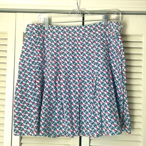 Maeve by Anthropologie 100% cotton skirt Sz 12 fully lined blue / white/ red
